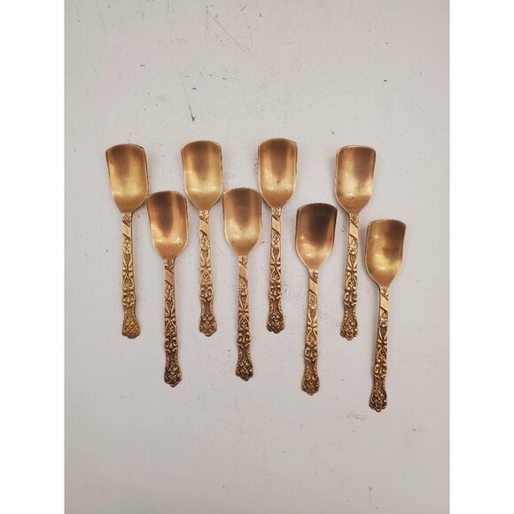 Gold cream spoons, rose flatware, gold wedding flatware, rose decor spoons, - Picture 1 of 10